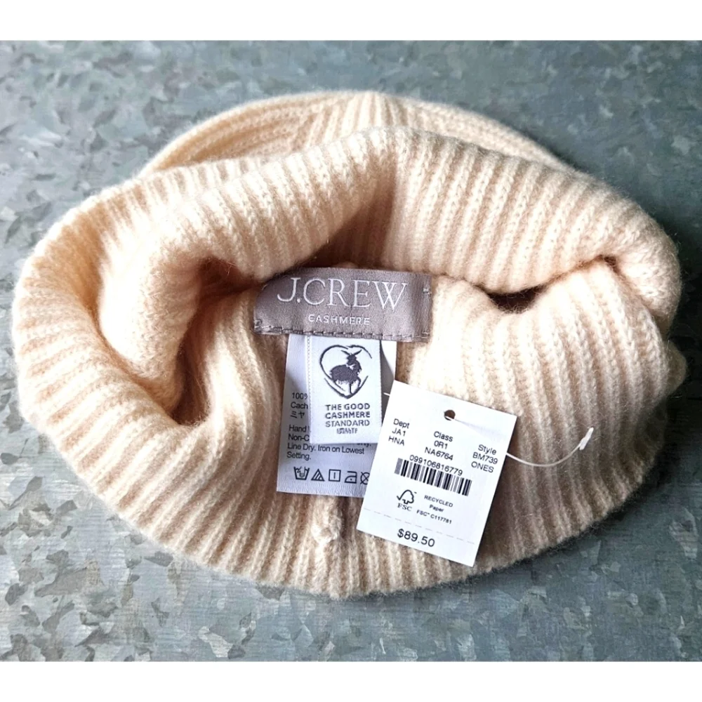 J.Crew Ribbed Cashmere Beanie